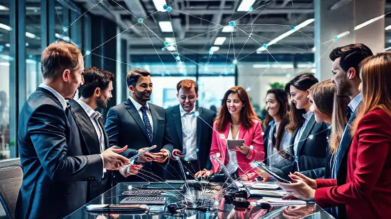 Profesionales conectados en un entorno colaborativo