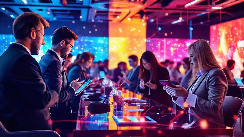 Profesionales conectados en red moderna y vibrante