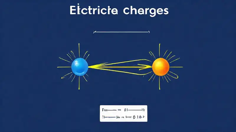 Ilustración de cargas eléctricas y ley de Coulomb