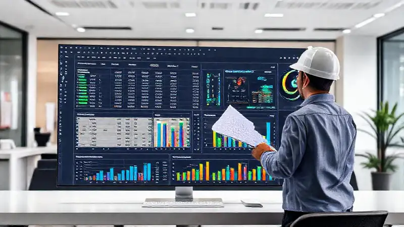 Interfaz de Excel con gráficos y datos vibrantes