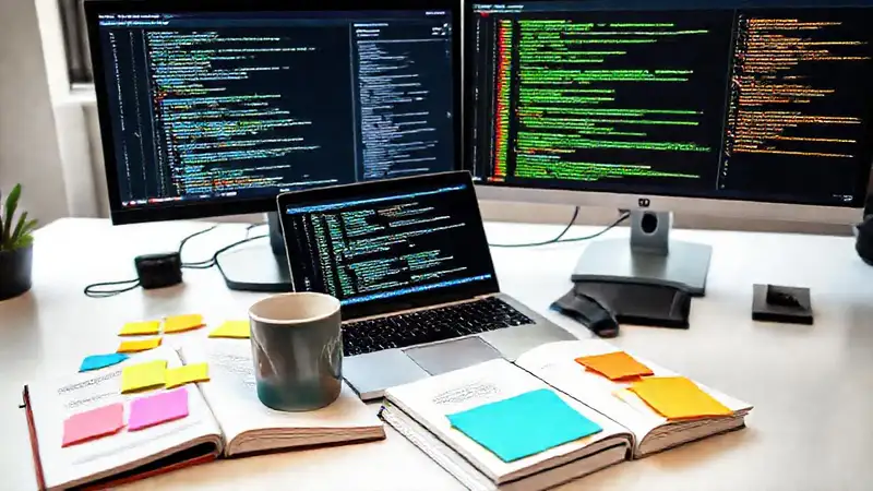 Espacio de trabajo organizado para programar y aprender