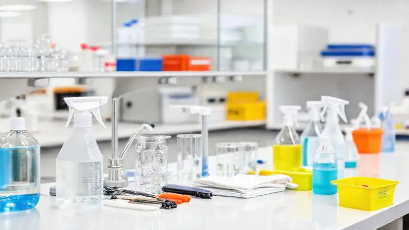 Instrumentos y limpieza en un laboratorio ordenado