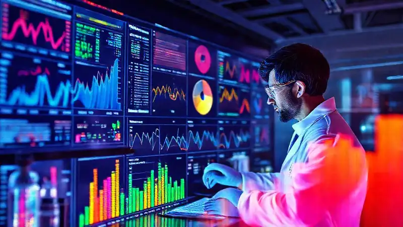 Visualización moderna de datos biológicos coloridos