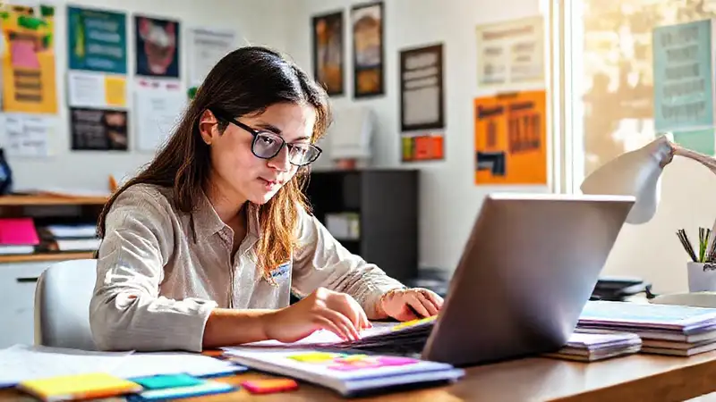 Estudiante organizado en un entorno motivador