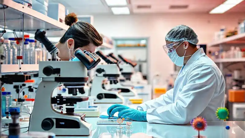 Técnico de laboratorio en entorno moderno y organizado