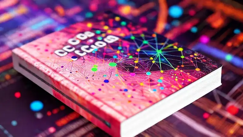 Portada moderna de estructuras de datos coloridas