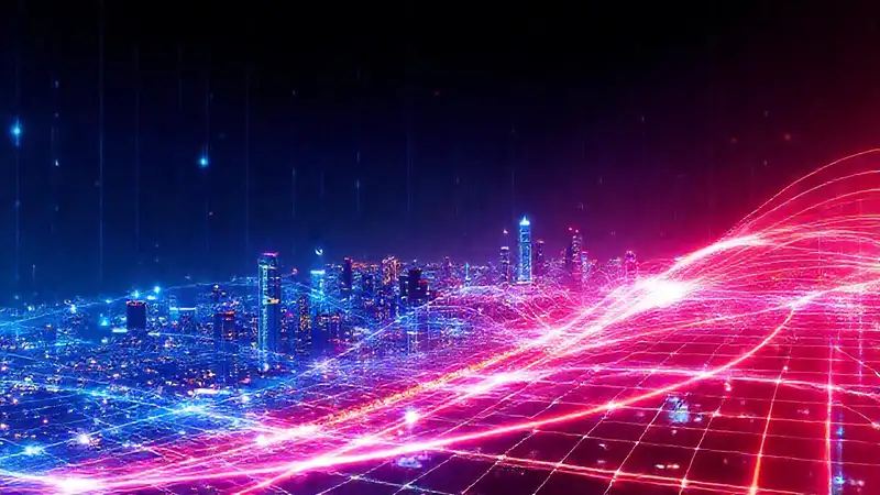 Campo de energía electromagnética futurista y vibrante
