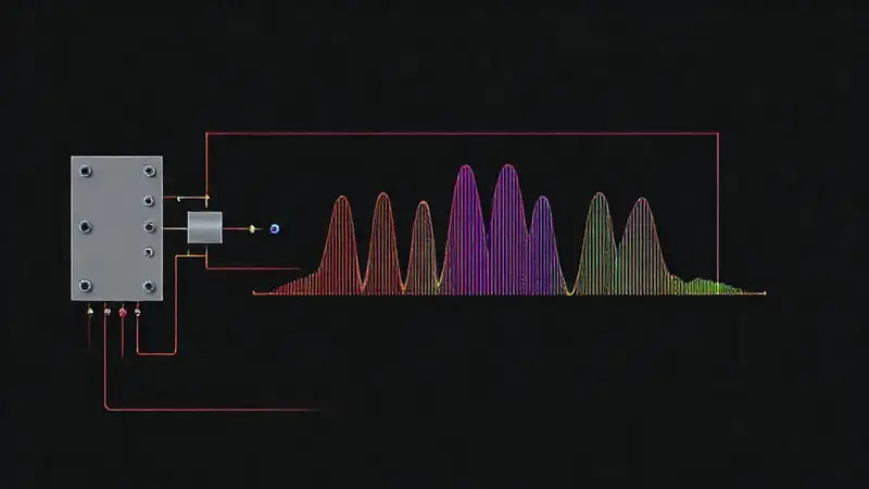 Diagrama de circuito LC con gráfico vibrante