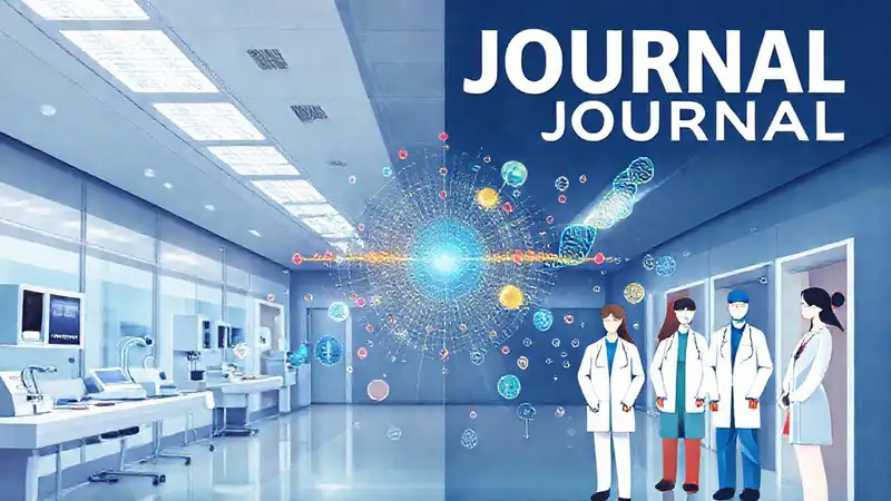 Portada médica moderna con ciencia y salud