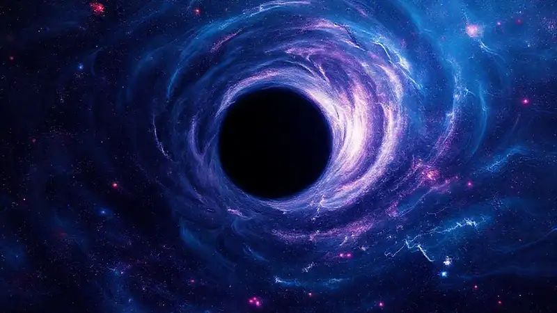 Agujero negro con energía y galaxias vibrantes