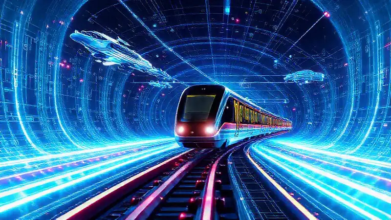 Líneas de campo magnético en transporte futurista