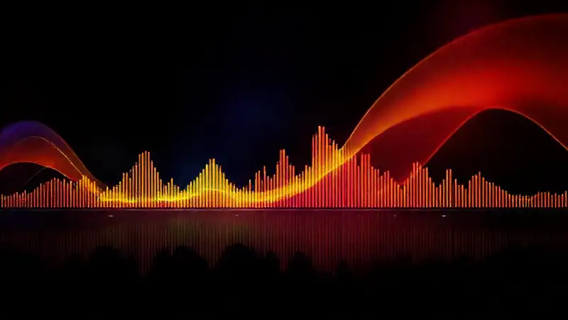 Visualización digital moderna de ondas sonoras