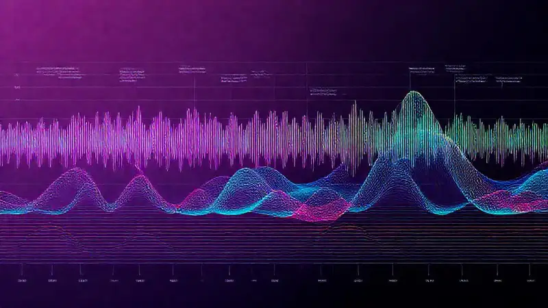 Ilustración moderna de ondas sonoras y frecuencia