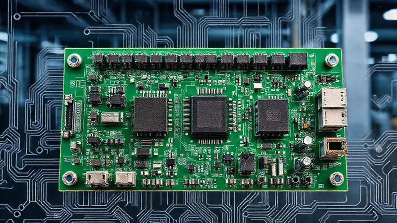 Placa de circuito con componentes bien distribuidos