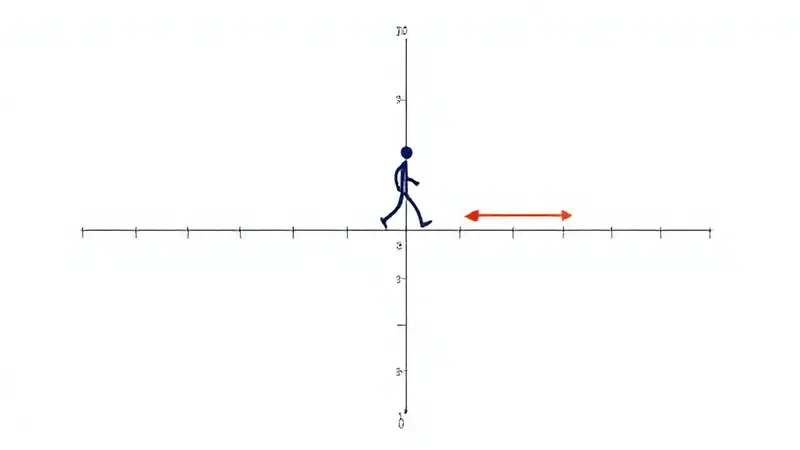 Dibujo minimalista de figura en movimiento constante