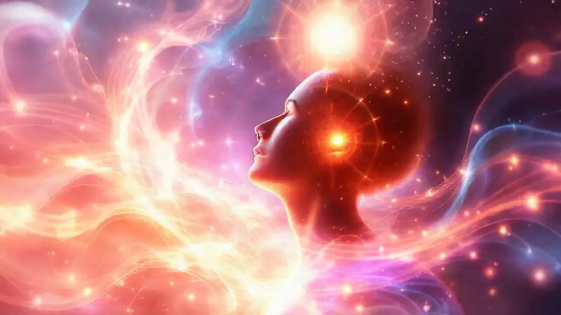 Energía vibrante y aura espiritual luminosa