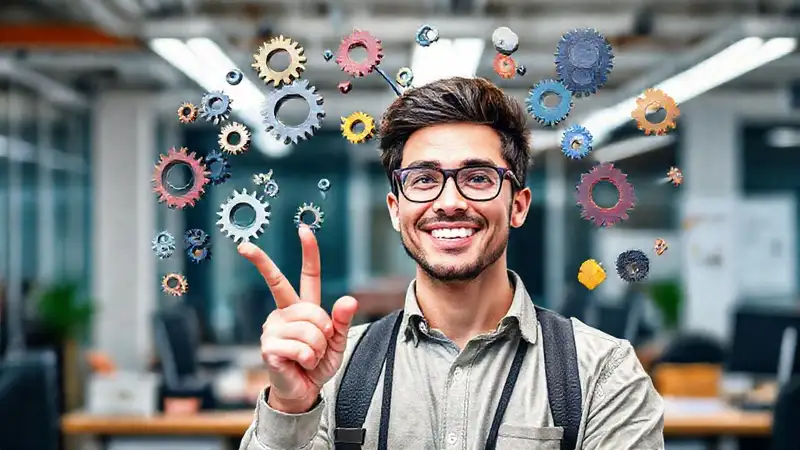 Estudiante de ingeniería creando ideas innovadoras