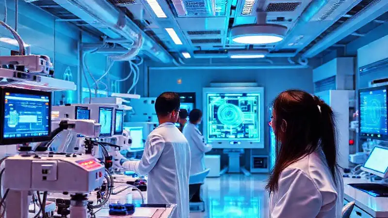 Laboratorio de ingeniería biomédica futurista y tecnológico