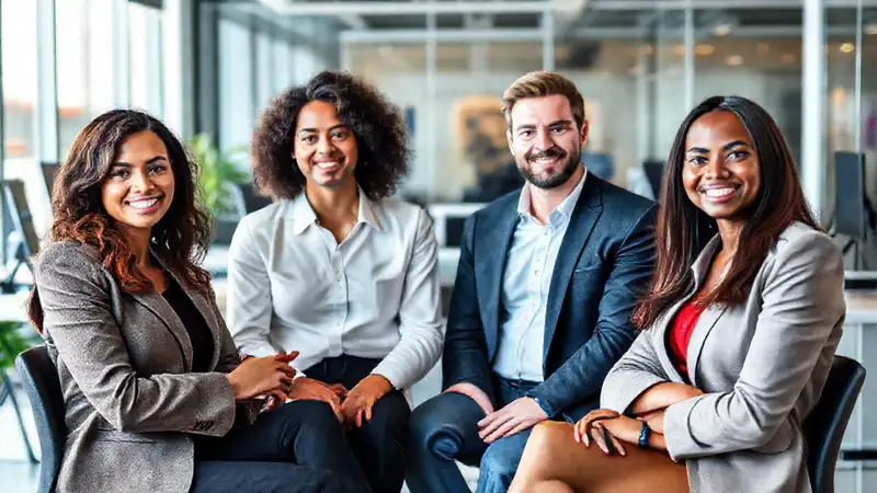 Entrevista profesional en oficina moderna y dinámica