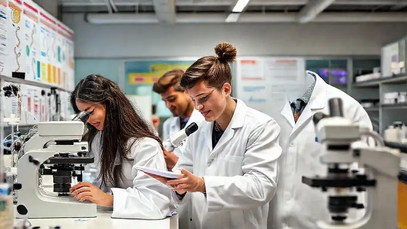 Estudiantes de posgrado en laboratorio innovador