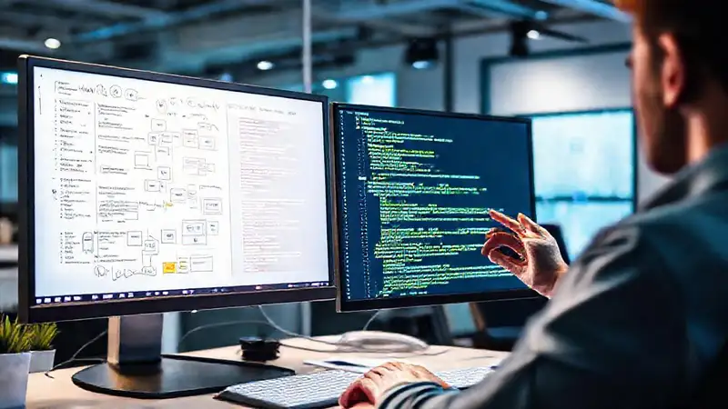 Ambiente tecnológico y creativo con enfoque en resolución