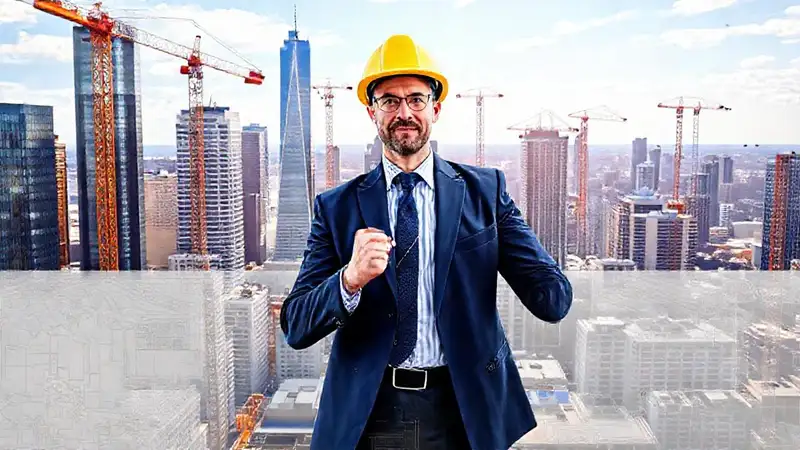 Ingeniero lidera construcción en ciudad moderna