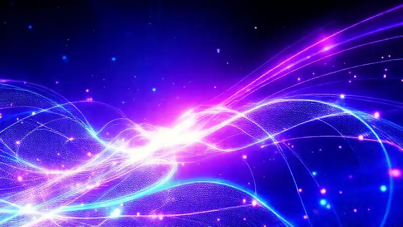 Arte digital futurista con líneas luminosas brillantes