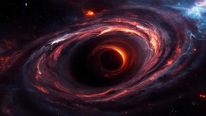 Horizon de agujero negro, energía y luz misteriosa