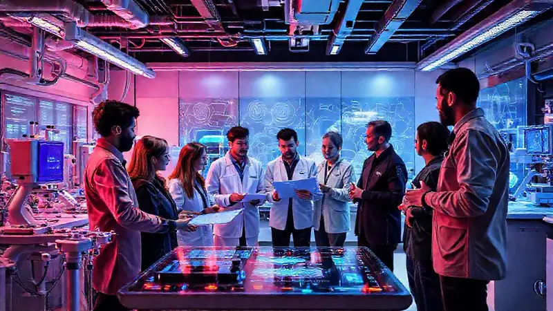 Equipo multidisciplinario innovando con tecnología avanzada