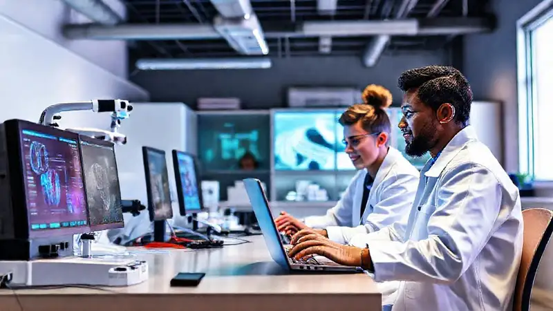 Estudiantes avanzados usan tecnología moderna en casa