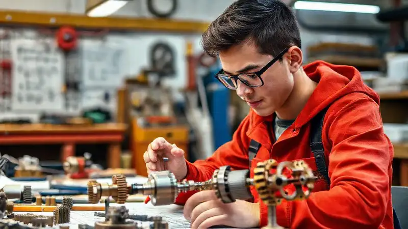 Estudiante de ingeniería diseñando con creatividad e innovación
