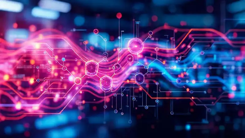 Diagrama de ingeniería química futurista y digital