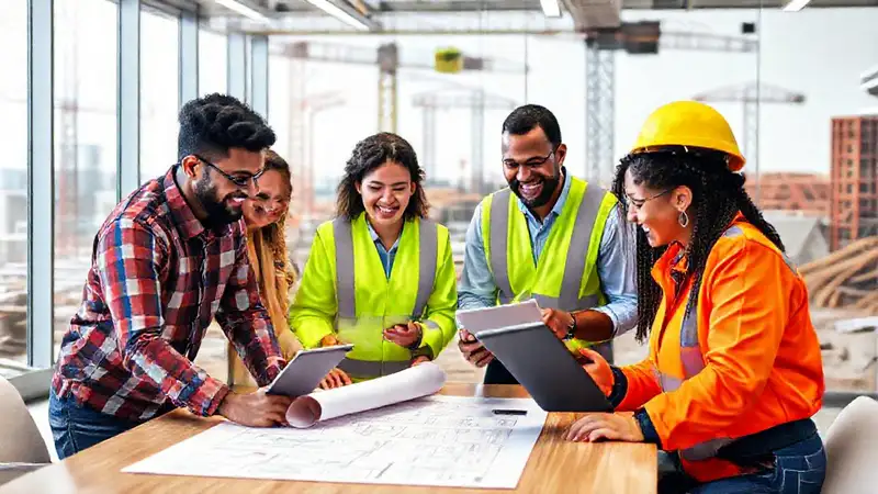 Ingenieros civiles colaborando en un proyecto
