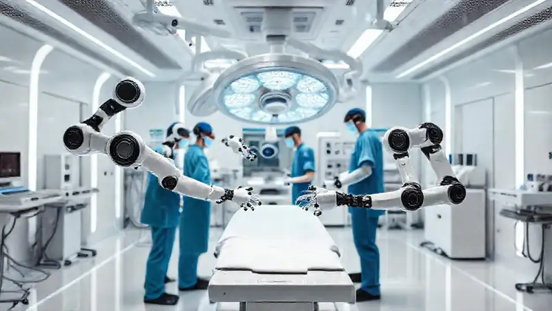 Robots quirúrgicos en entorno médico avanzado