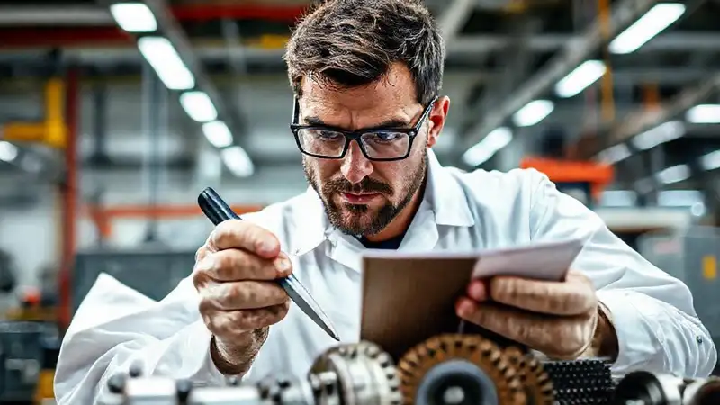 Ingeniero revisando muestras en laboratorio técnico