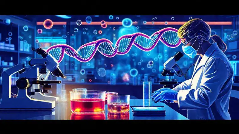 Investigadores analizan ADN en laboratorio futurista