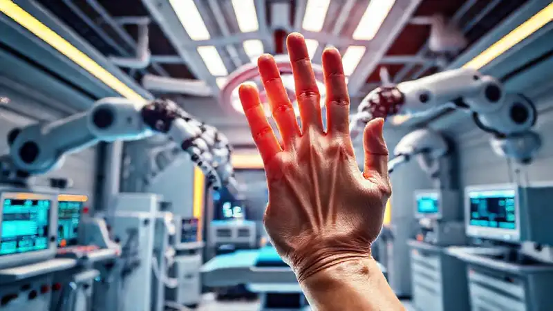 Brazos robóticos quirúrgicos futuristas y precisos