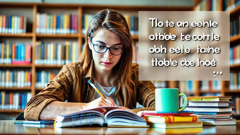 Estudiante estudiando motivado en biblioteca vibrante
