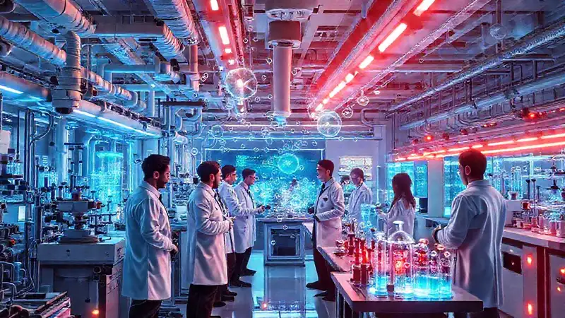 Laboratorio futurista de ingeniería química innovadora