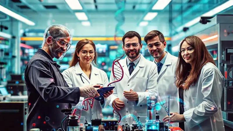 Ingenieros biomédicos en laboratorio de tecnología avanzada