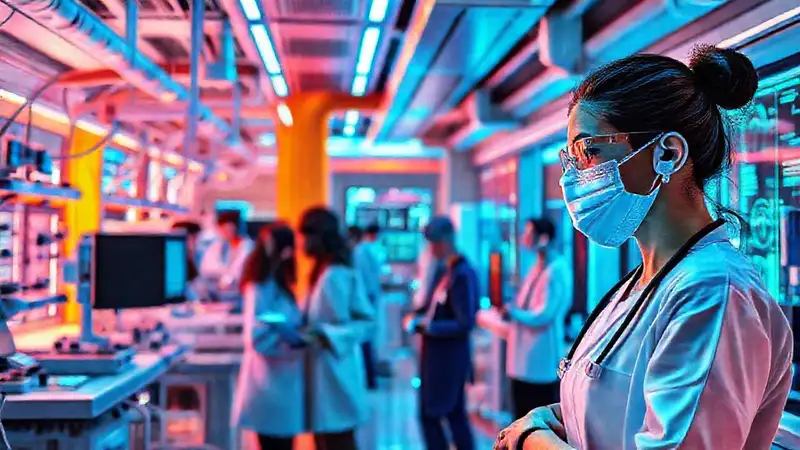 Laboratorio futurista de ingeniería biomédica innovadora
