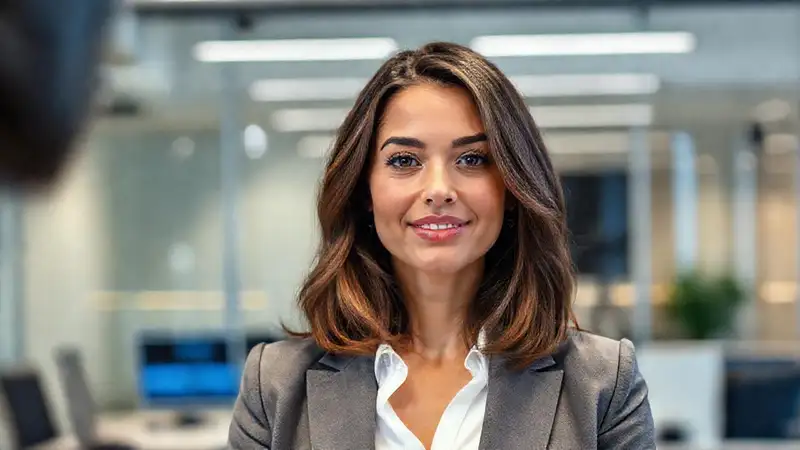 Entrevista profesional en oficina moderna