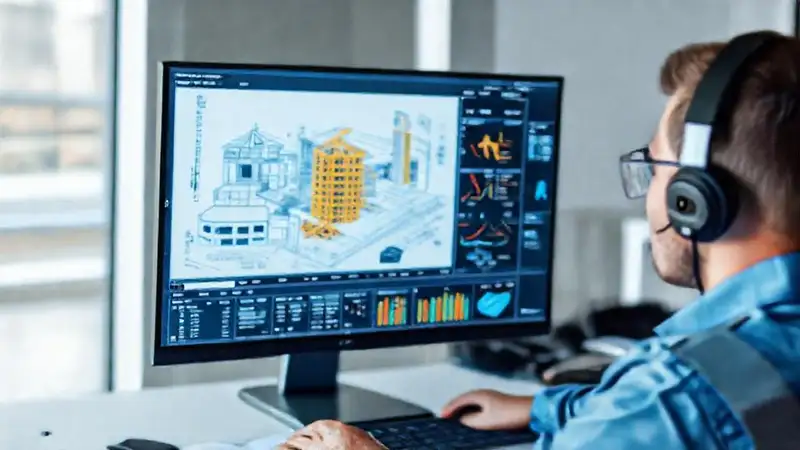 Interfaz de ingeniería civil digital y moderna