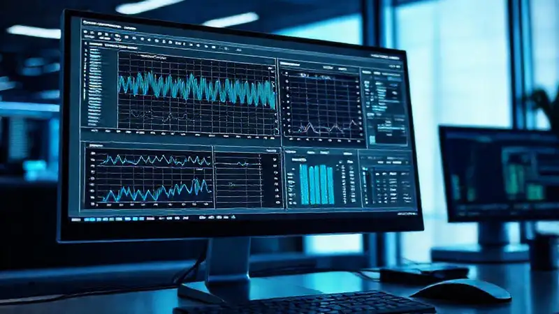 Pantalla con análisis hidrográfico y gráficos detallados