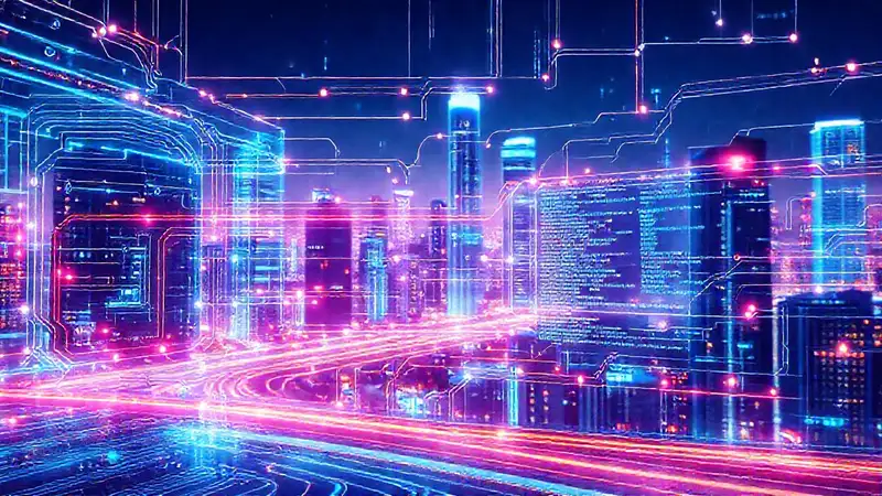 Arquitectura futurista y tecnología moderna visual