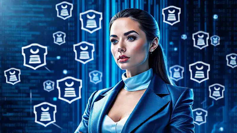 Mujer elegante en ciberseguridad y tecnología