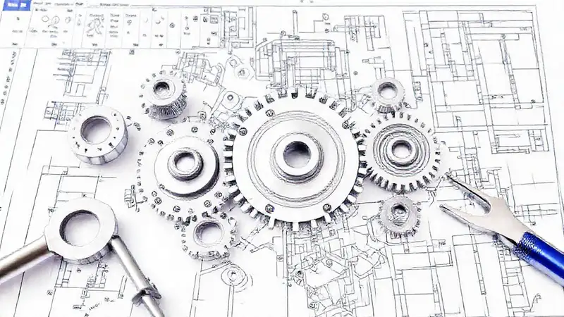 Dibujo técnico de mecanismos mecánicos precisos
