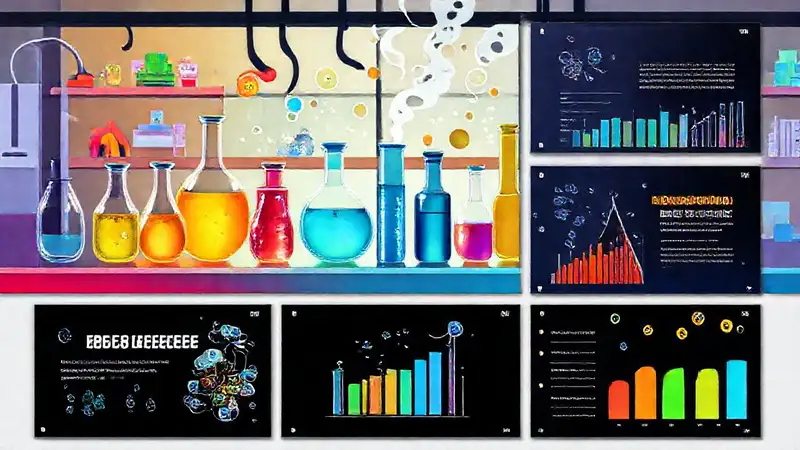 Laboratorio químico vibrante con diseño moderno