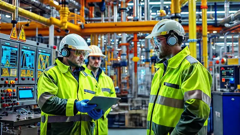 Seguridad industrial con tecnología y señalización adecuada
