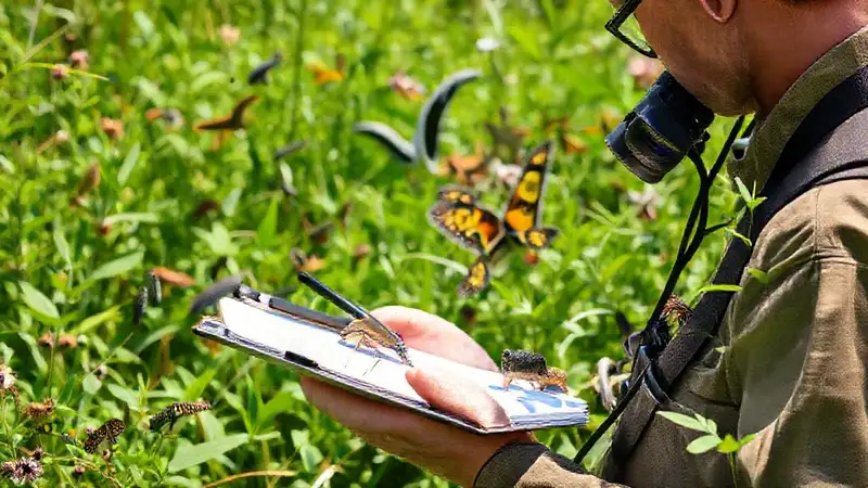 Biólogo registra fauna y flora en campo